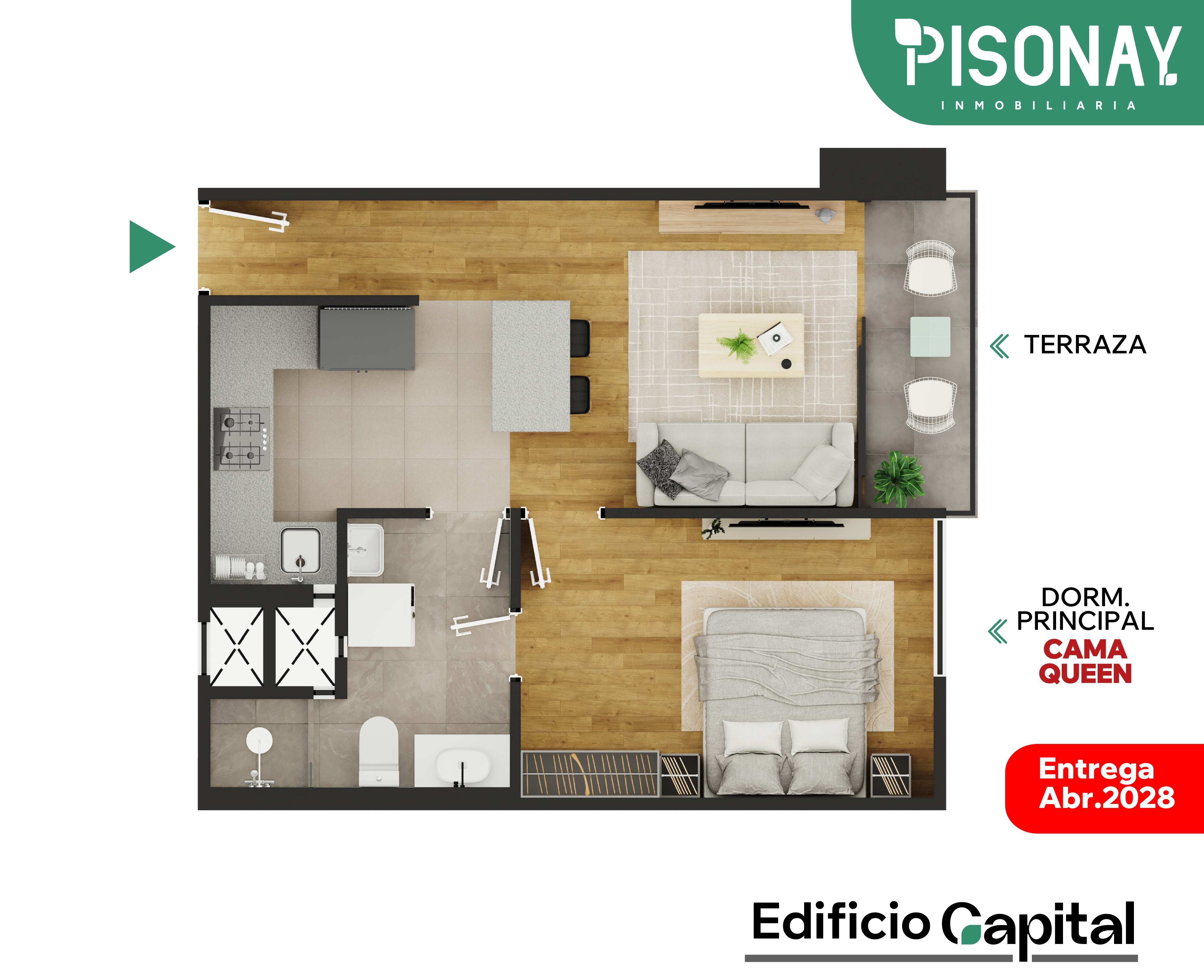 Plano de departamento TIPO 3
