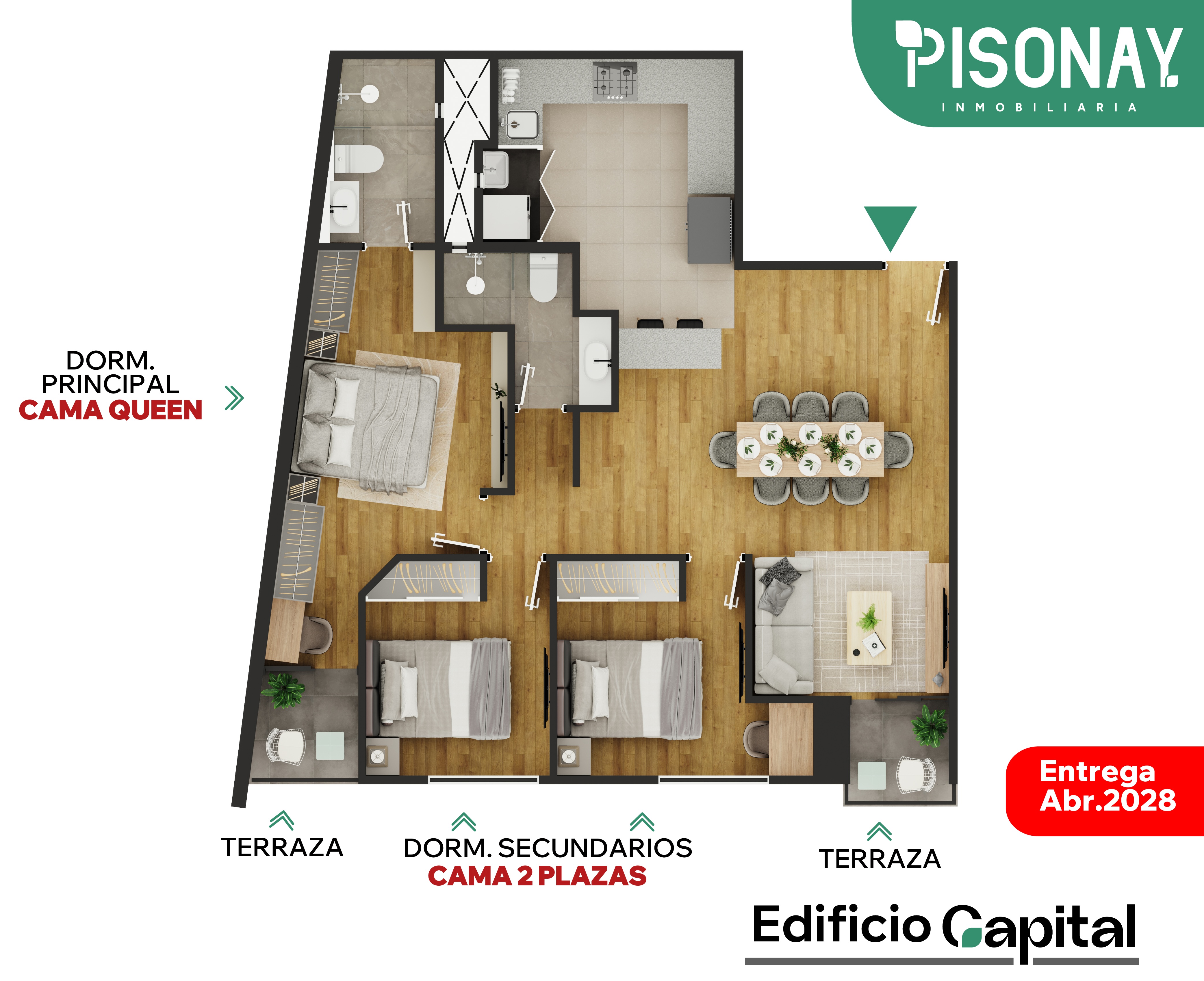 Plano de departamento TIPO 4