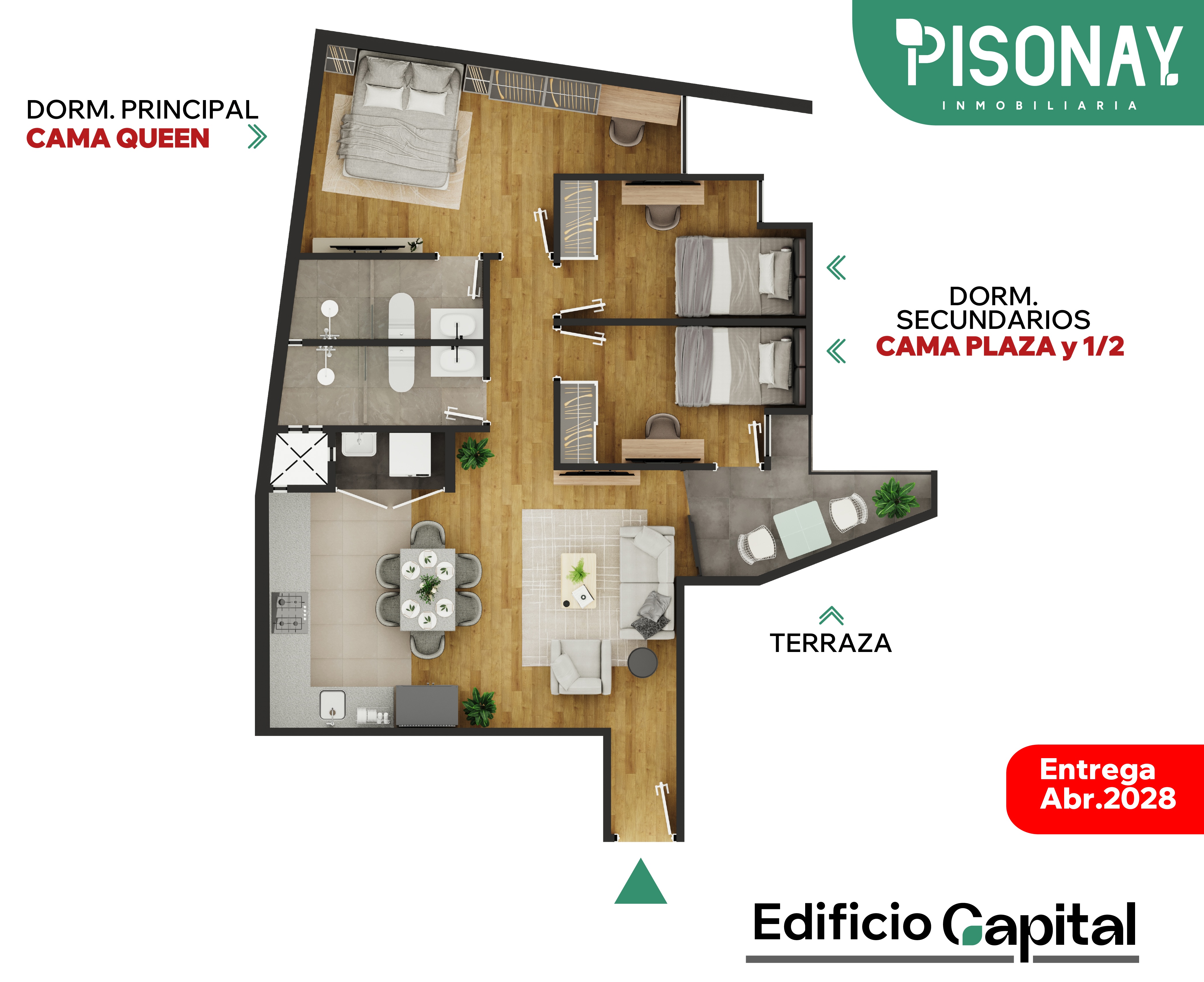 Plano de departamento TIPO 5